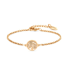 Round Tree of Life Chain Bracelet