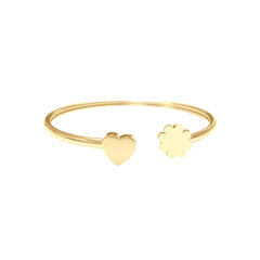 Armband met hartjes- en klavertjesbedel
