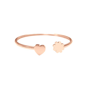 Armband met hartjes- en klavertjesbedel
