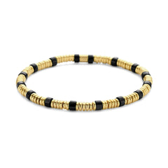 Kralenarmband met zwarte agaat kralen