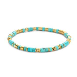 Natural Stone with Gold Accents Bracelet