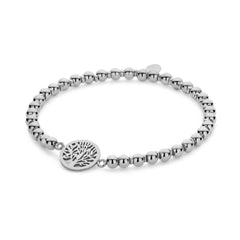 Round Tree of Life Charm Beaded Bracelet