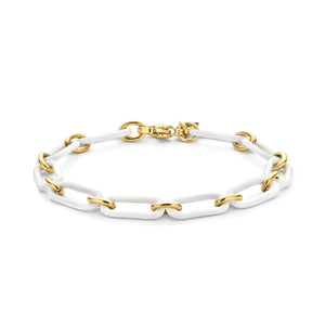 Schakelarmband emaille wit
