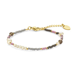 Kralenarmband paarse kralen en parels