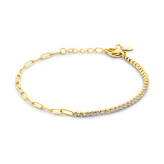 Oval Link Cubic Zirconia Bracelet