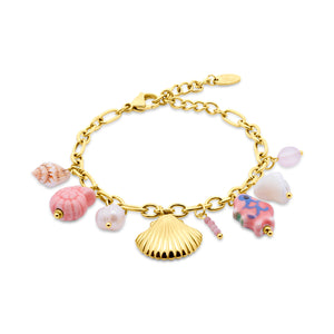 Sea Life and Scallop Shell Charm Bracelet