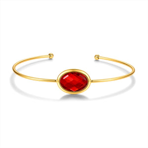 Armband met rode glazen stenen