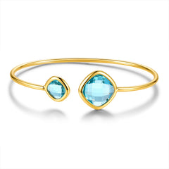 Armband met blauwe glazen steentjes