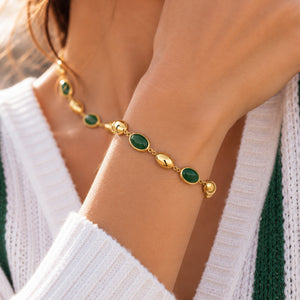 Armband met opaalroze en stalen kralen