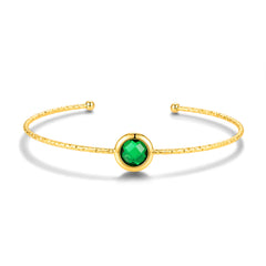Round Glass Stone Bangle