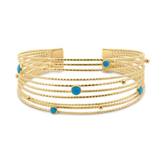 Blue Cubic Zirconia Open Bangle
