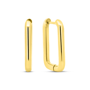 Rounded Rectangle Hoop Earrings