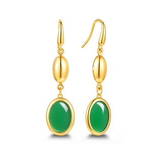 Oval Opal Drop Earrings