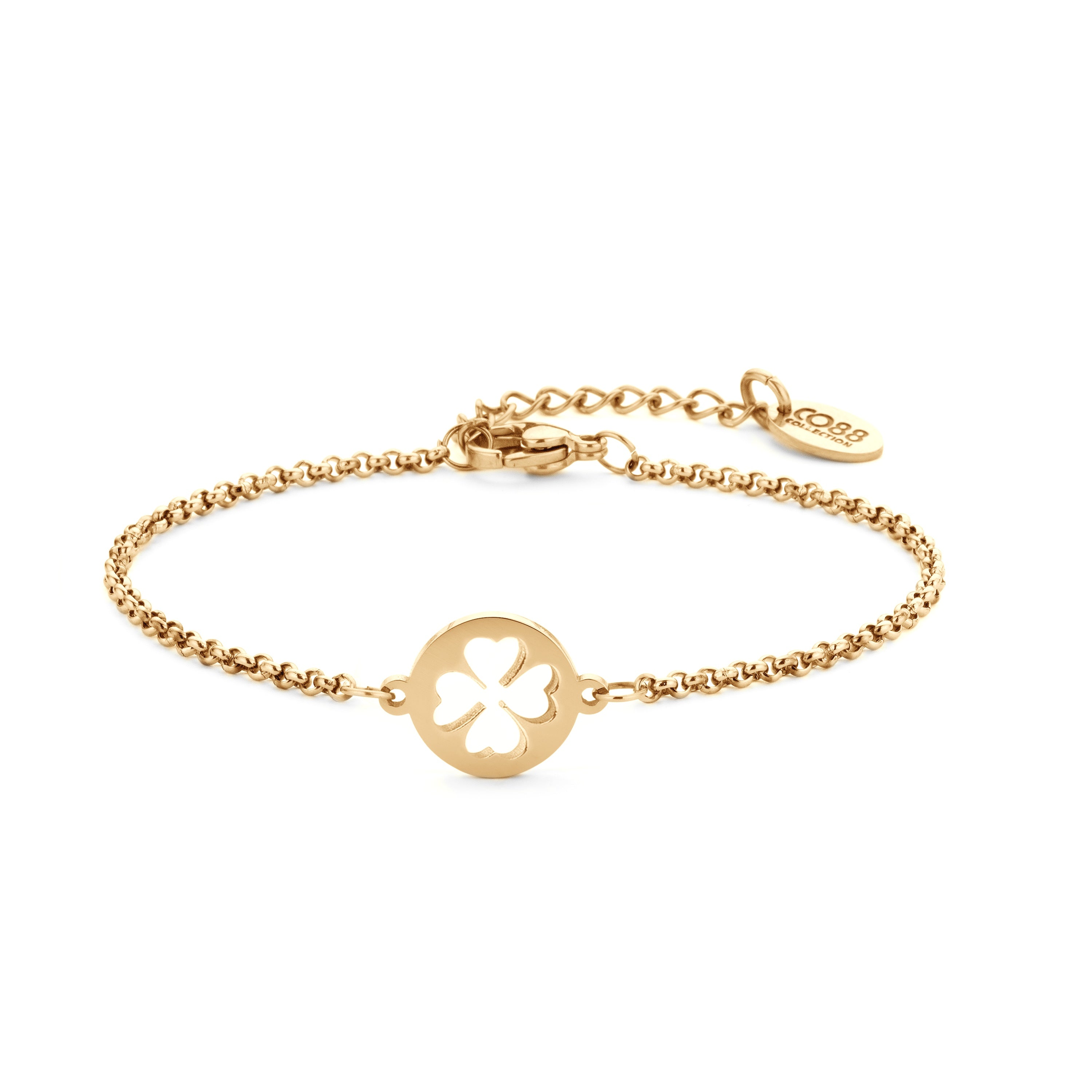 Armband met klavertje vier-bedel