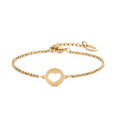 Heart Coin Charm Bracelet