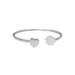 Armband met hartjes- en klavertjesbedel