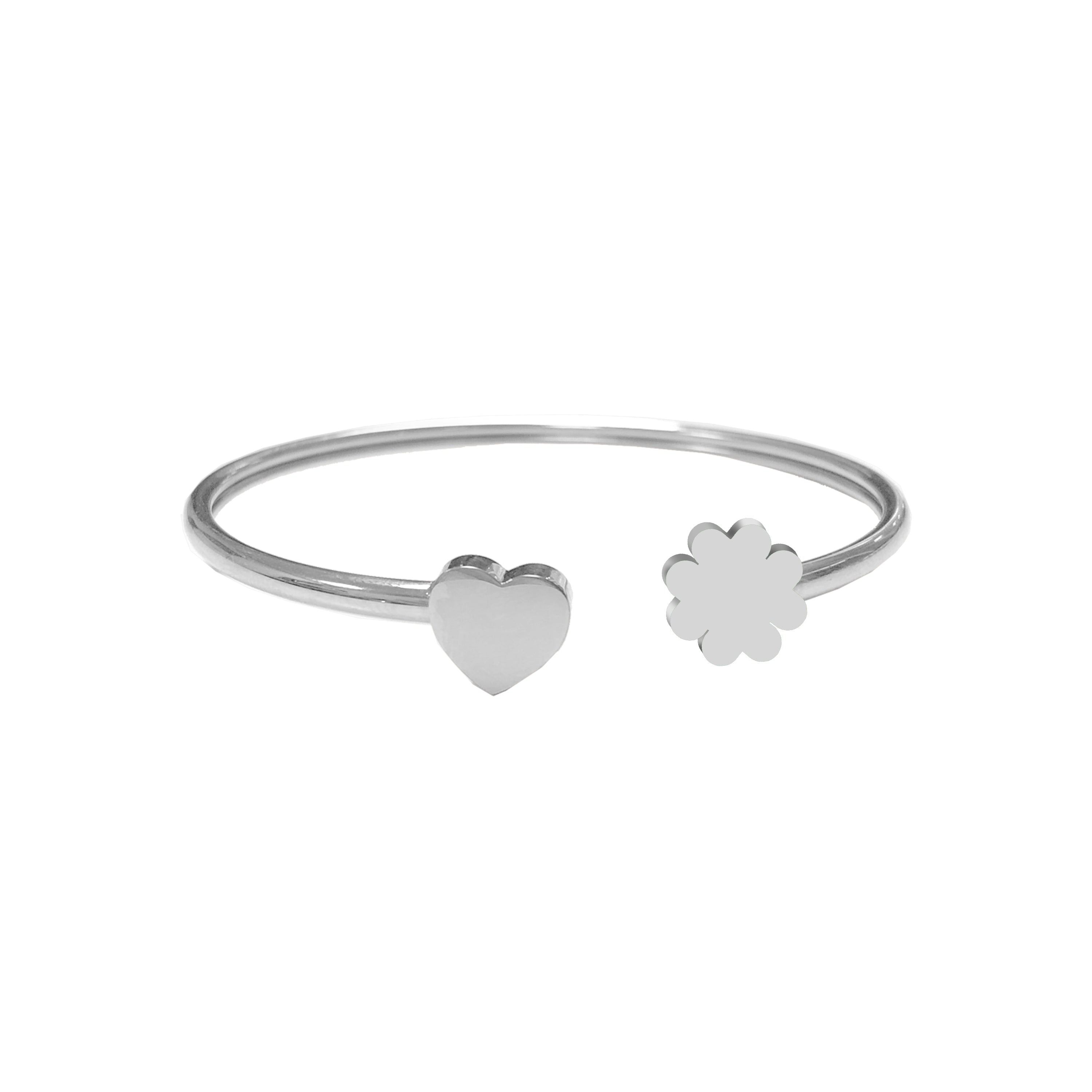 Armband met hartjes- en klavertjesbedel