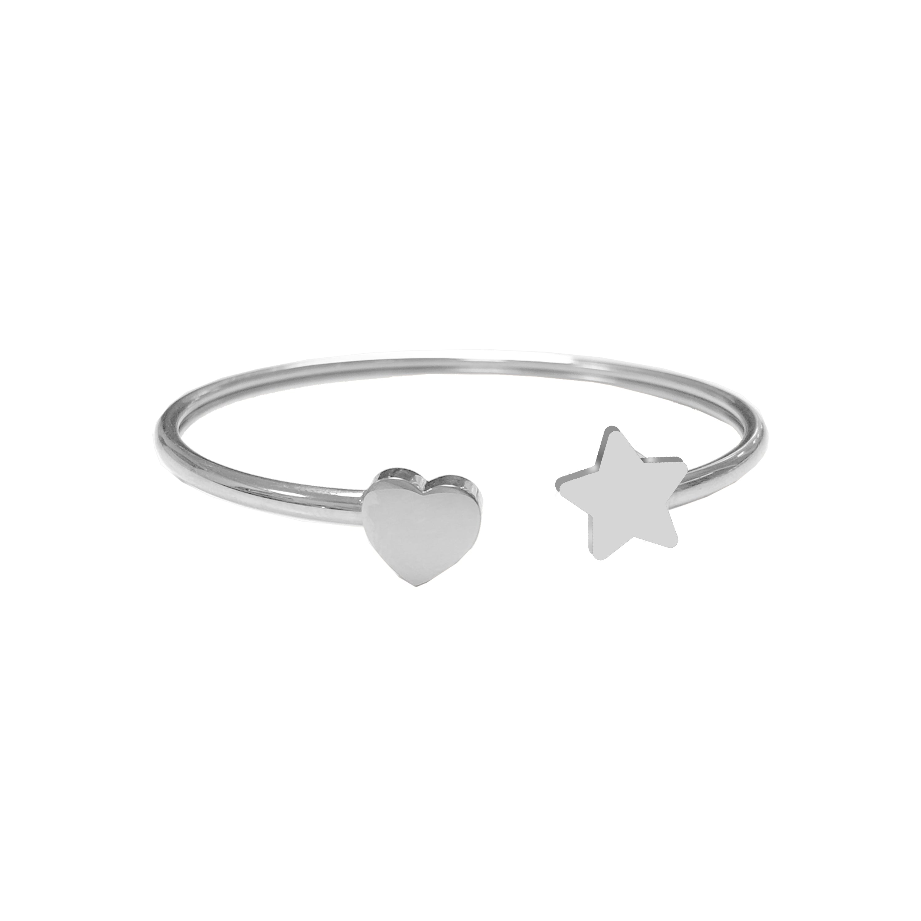 Bangle met hart- en sterbedel