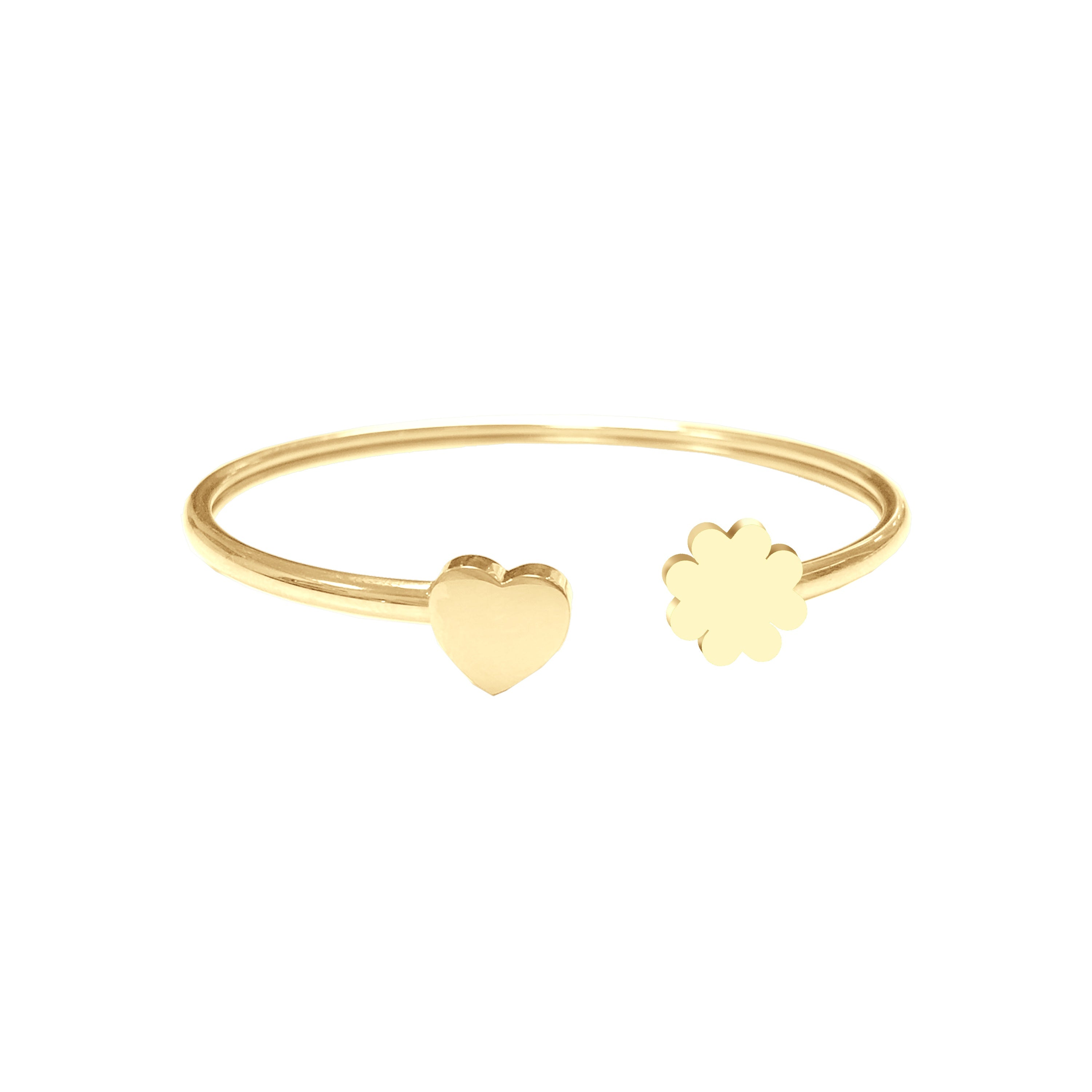 Armband met hartjes- en klavertjesbedel