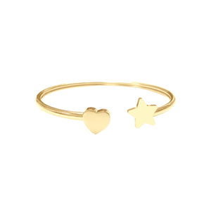 Bangle met hart- en sterbedel