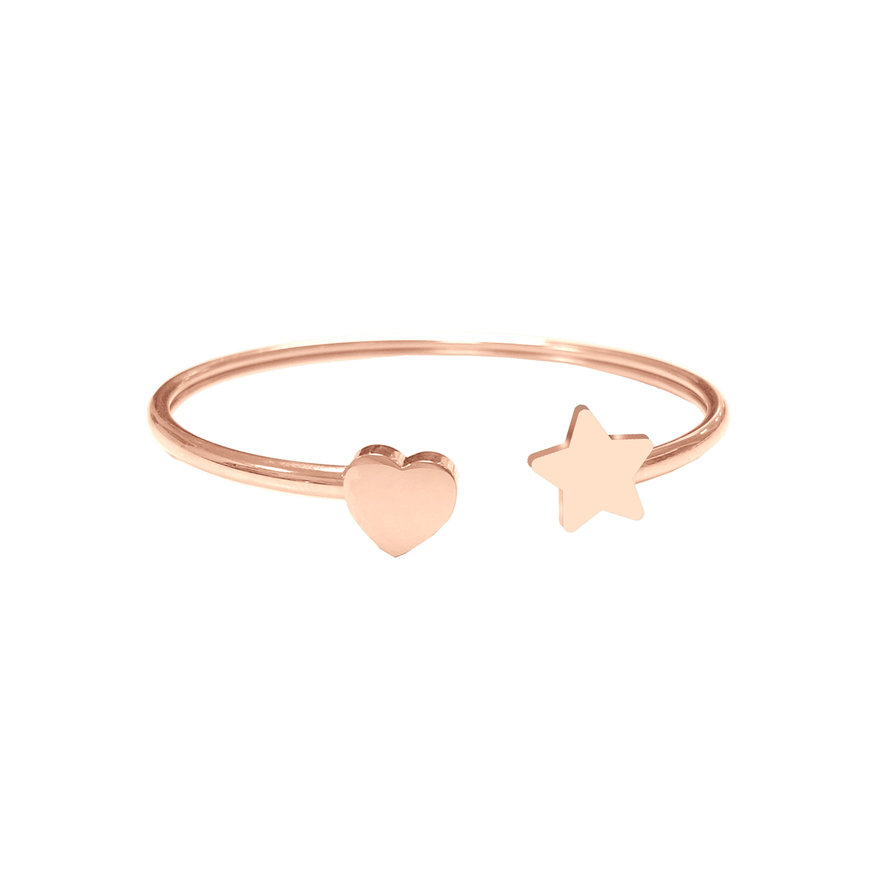 Bangle met hart- en sterbedel