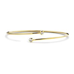 Open armband met twee stenen
