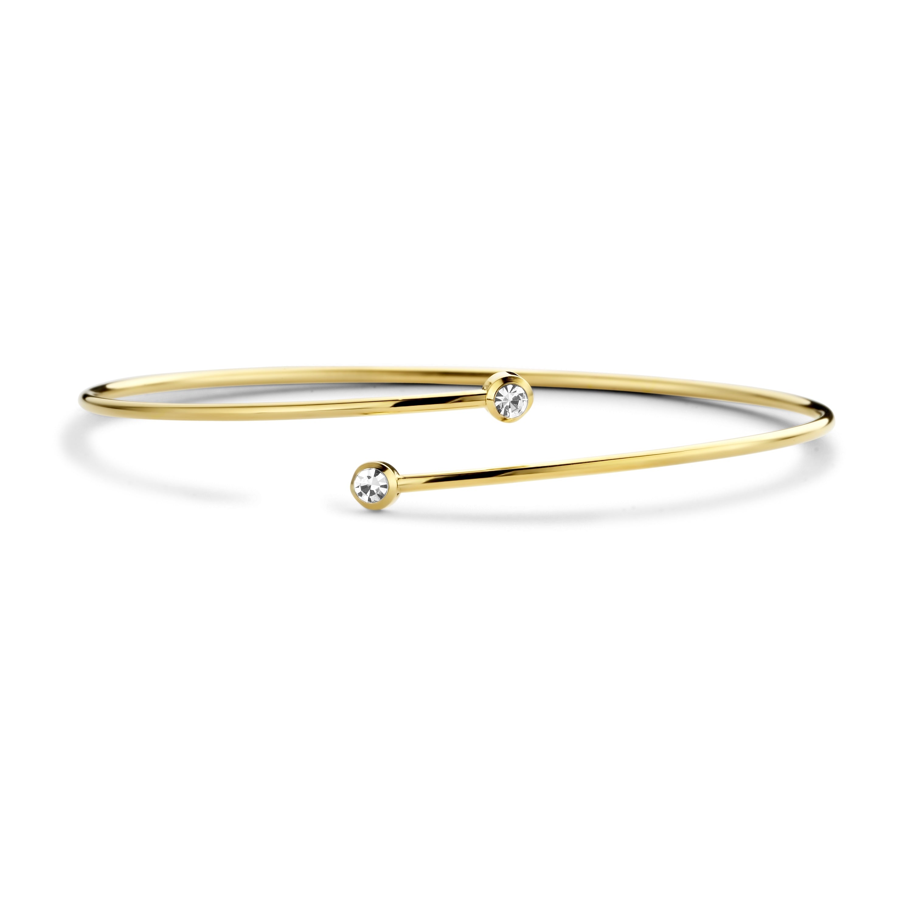 Open armband met twee stenen