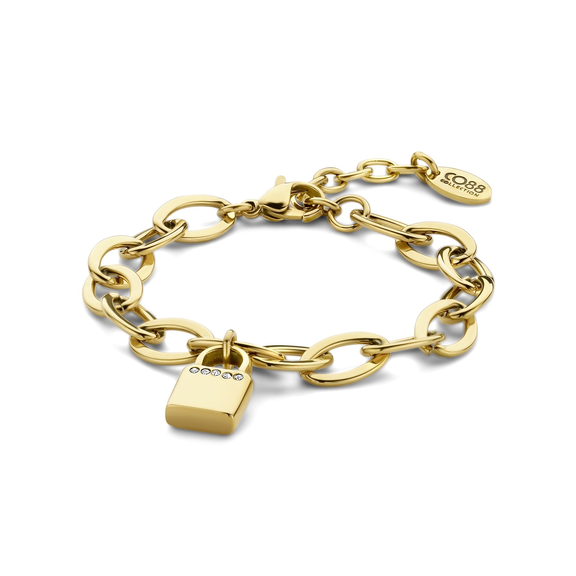 Schakelarmband met slotbedeltje
