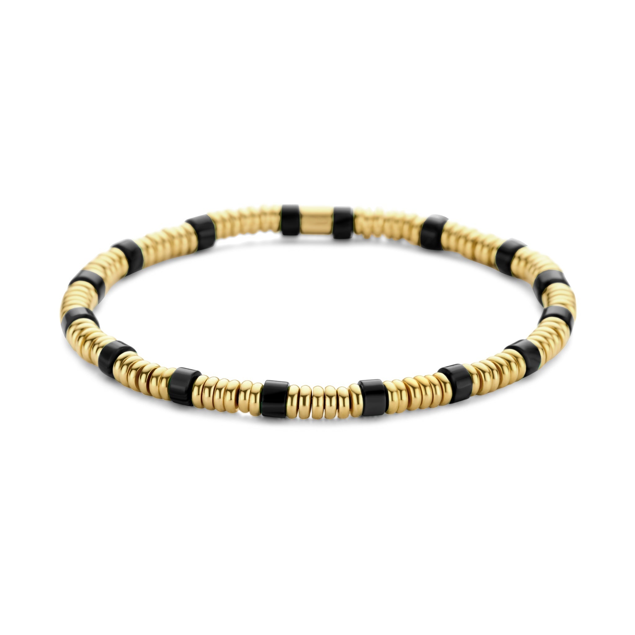 Kralenarmband met zwarte agaat kralen