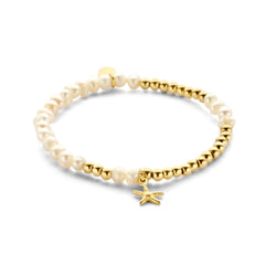Kralenarmband met parels en zeesterbedeltje