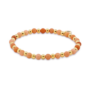 Kralenarmband met perzikkleurige aventurijnkralen