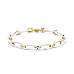 Schakelarmband emaille wit