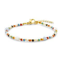 Kralenarmband met veelkleurige kralen en parels