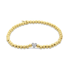 Kralenarmband goud met hartje