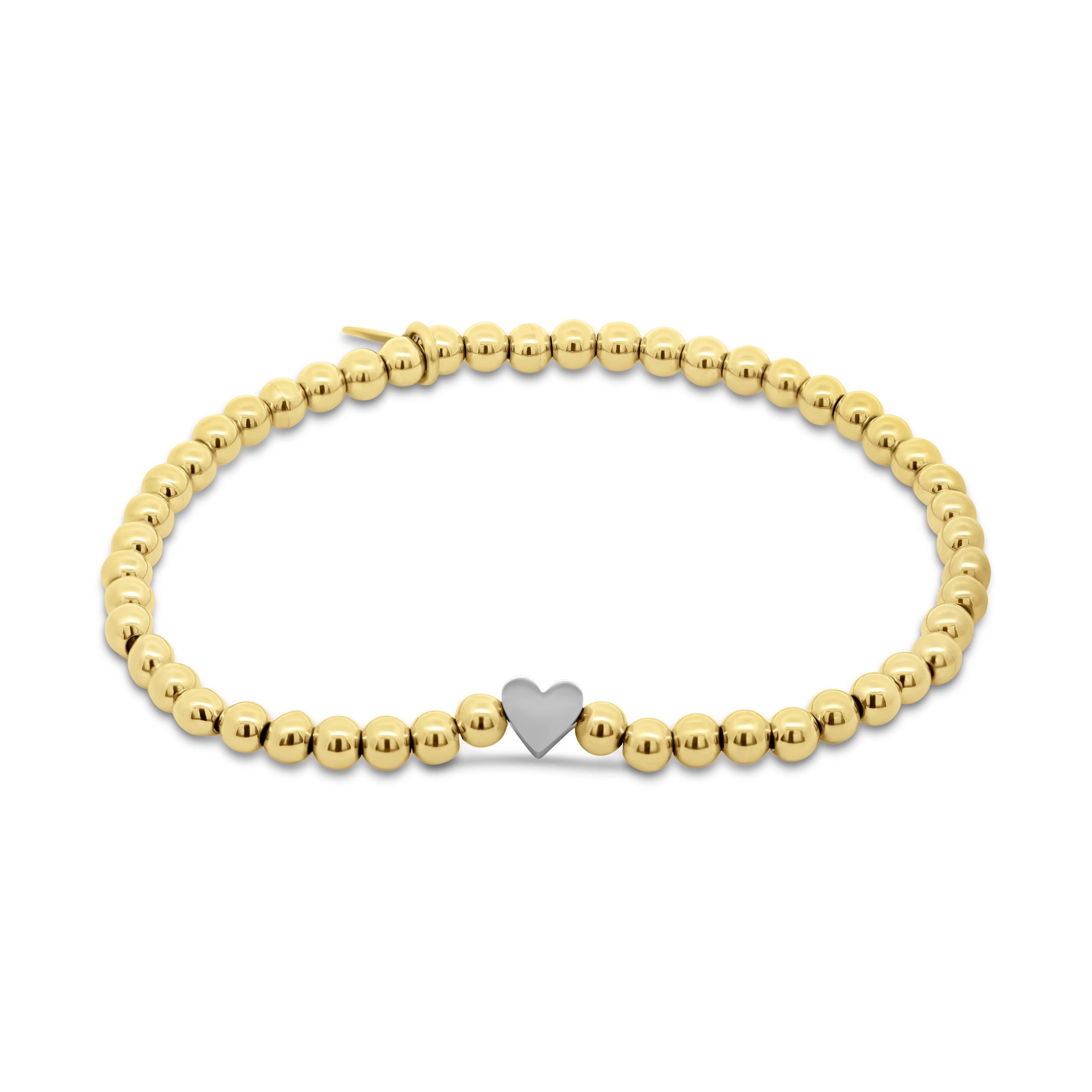 Kralenarmband goud met hartje