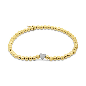 Kralenarmband goud met hartje