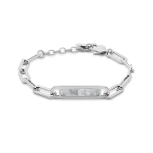 Schakelarmband met parelmoer staafje