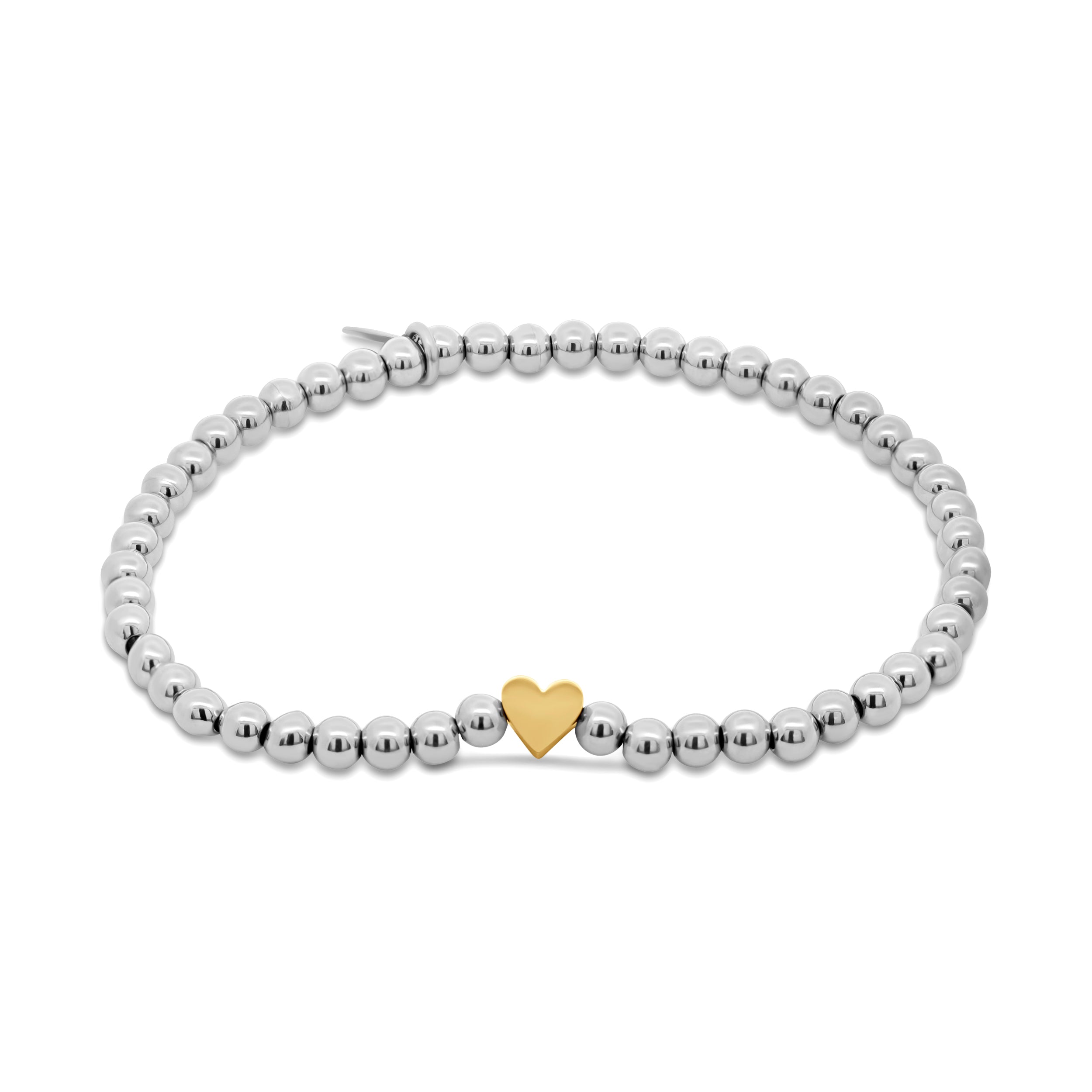 Kralenarmband goud met hartje