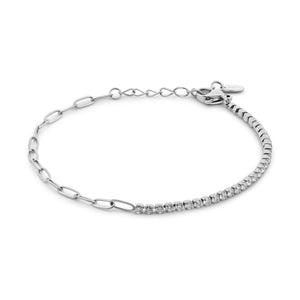 Oval Link Cubic Zirconia Bracelet