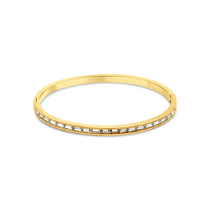 Armband met rechthoekige zwart-witte zirkoniasteentjes