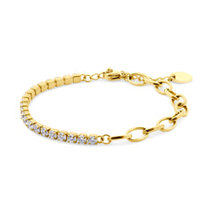 Paperclip Cubic Zirconia Tennis Bracelet