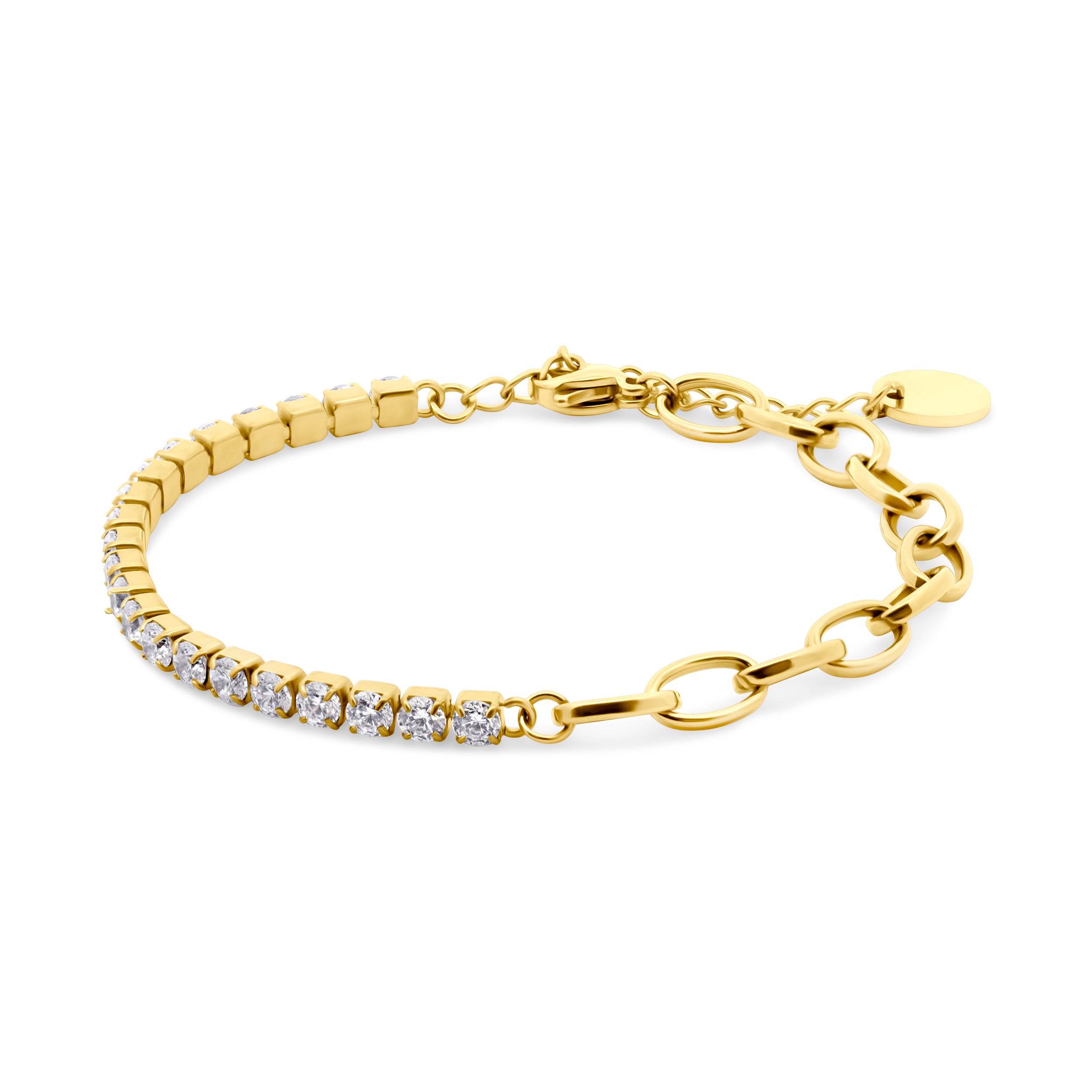 Paperclip Cubic Zirconia Tennis Bracelet