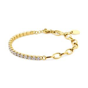 Paperclip Cubic Zirconia Tennis Bracelet