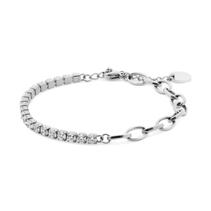 Paperclip Cubic Zirconia Tennis Bracelet