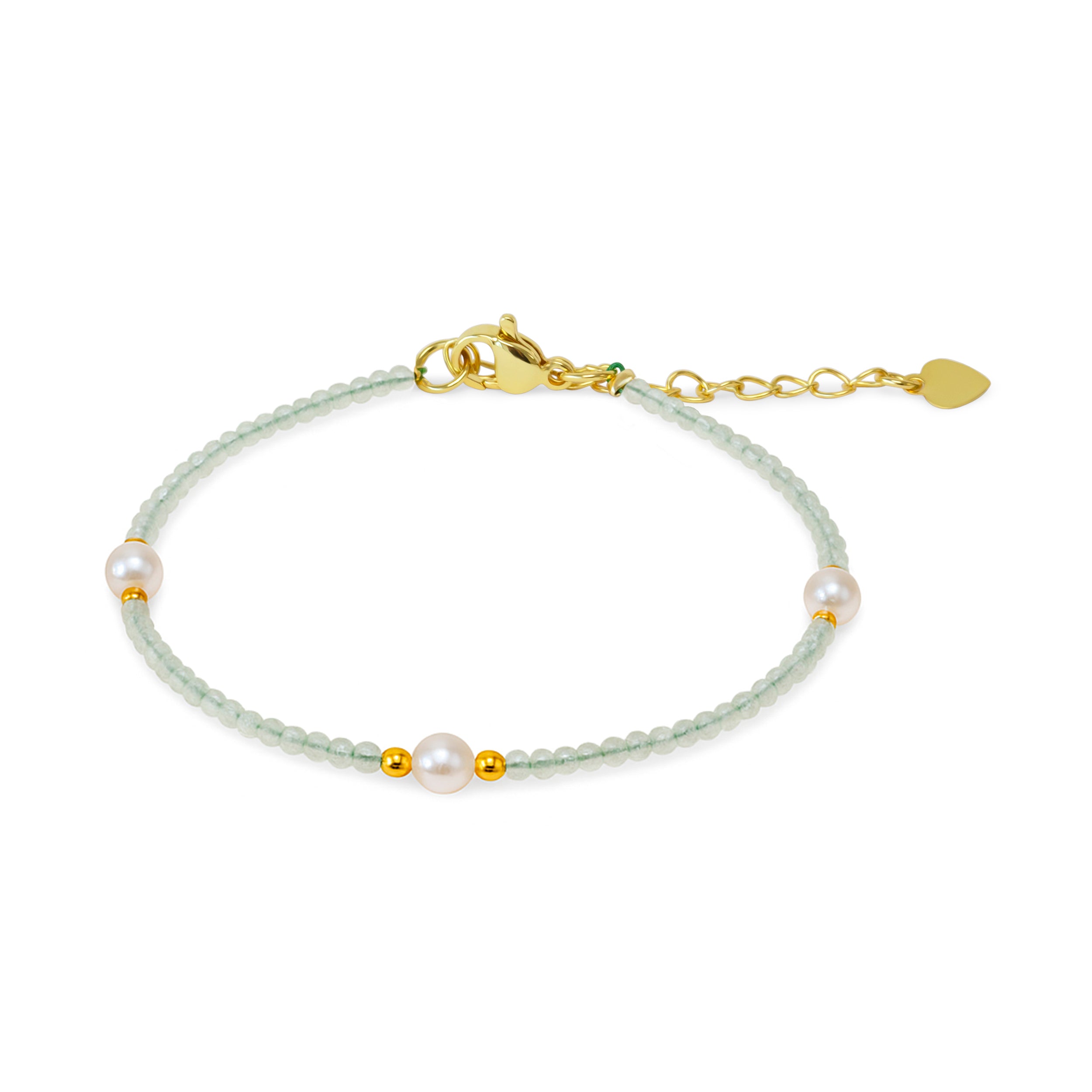 Kralenarmband toermalijn en schelpparels