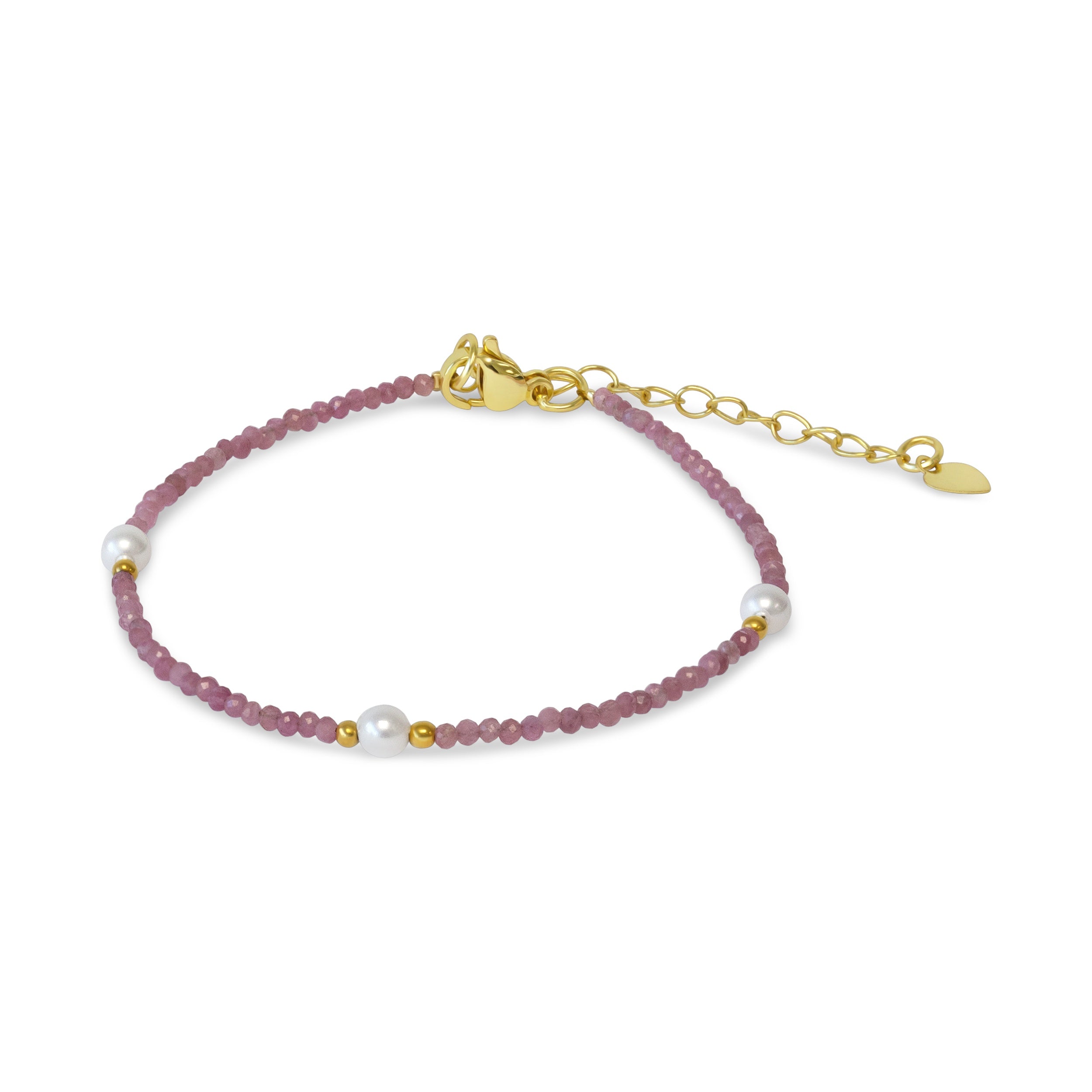 Kralenarmband toermalijn en schelpparels
