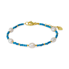 Turquoise Pearl Beaded Bracelet