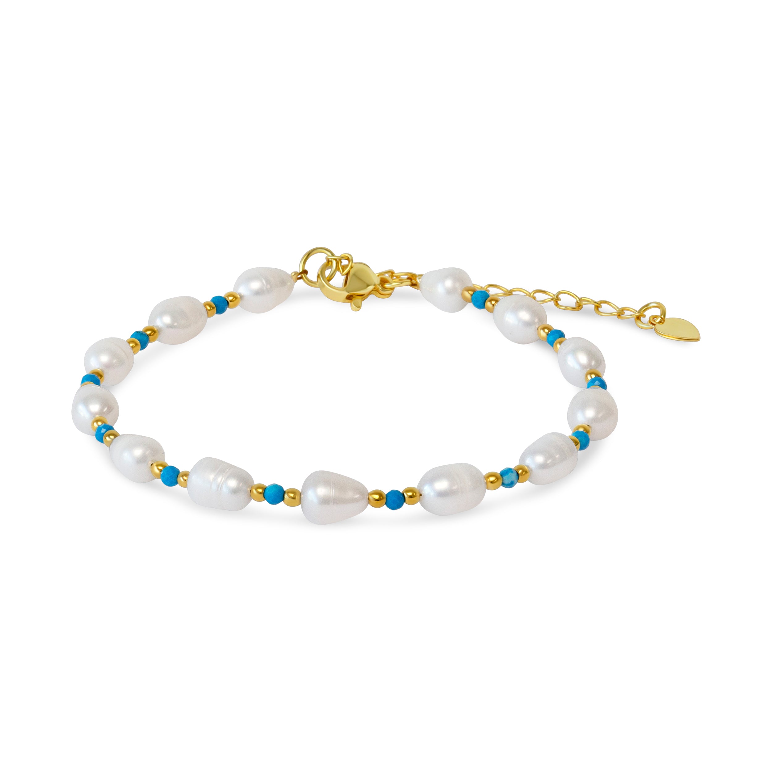 Pearl and Turquoise Bead Bracelet