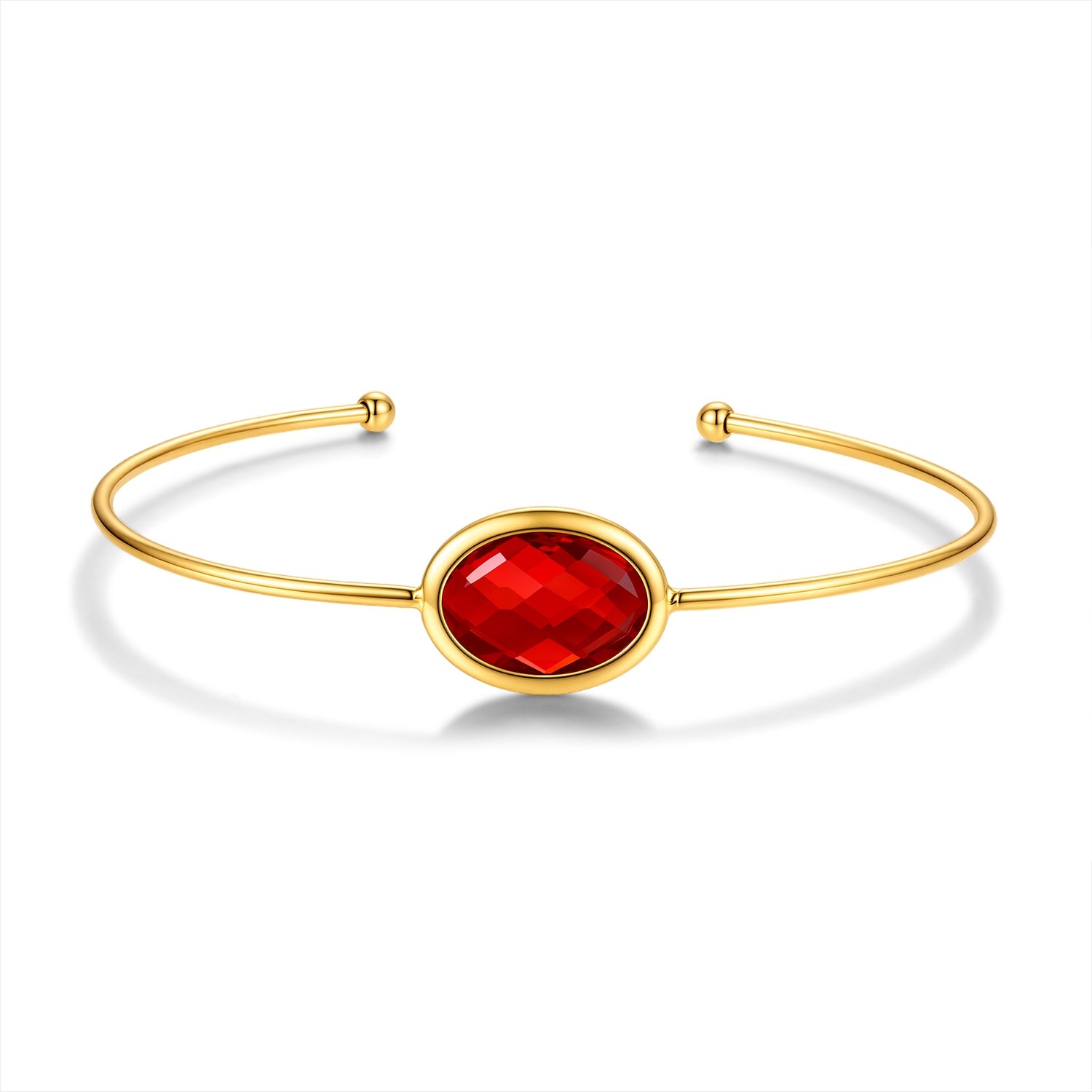 Armband met rode glazen stenen