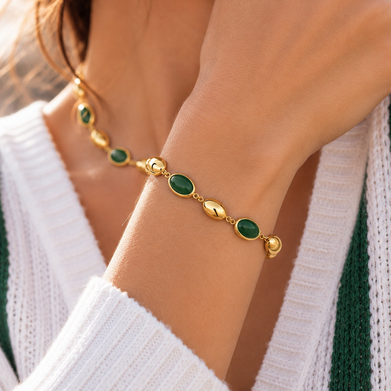 Armband met opaalroze en stalen kralen